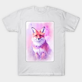 Fox Watercolor Portrait 3 T-Shirt